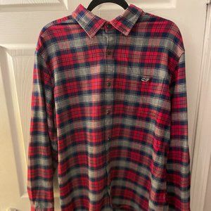 Vineyard Vines Men's Classic Fit Red and Blue Plaid Button Down Shirt XL